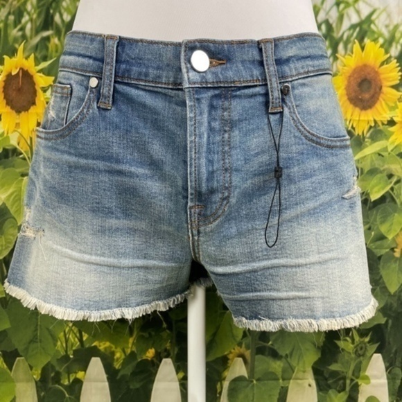 BCBG Blue Distressed Denim Shorts 27 - Picture 8 of 16